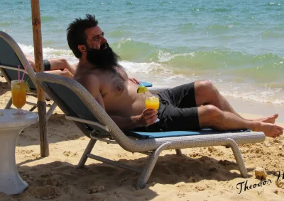 Theodor Herzl Sunbathing at the Beach in the Summer